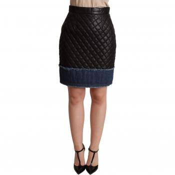Dolce & Gabbana Black Quilted Leather Mini Skirt - IT38|XS