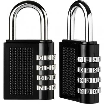Anpro 2 Piezas Candado de Seguridad con Combinación 4-Dígitos Ideal para Gimnasio, Puerta de Verja , Lockers, Maleta de Equipaje ,Cerraduras de Equipaje, Archivadores, Caja de Herramientas.