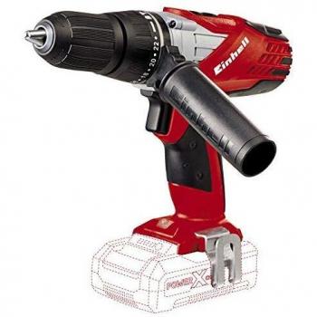 Einhell TE-CD 18-2 Li-i Solo - Taladro percutor sin cable, 2 velocidades, sin batería, 48 Nm, Power X-Change, luz LED, 18 V, color rojo y negro