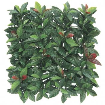 Alfombra Verde Artificial para Jardín 1x1 m - Resistente a Rayos UV, Hoja de Photinia