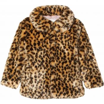 NAME IT Nmfmonae Faux Fur Leo Jacket Chaqueta, Turkish Coffee, 104 para Niñas