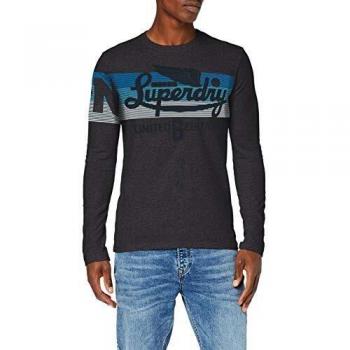 Superdry Ltd Icarus Clrs Blend L/s tee Camisa Manga Larga, Gris