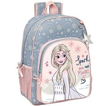 Safta Mochila Escolar Niños de Frozen II Magical Seasons, 330x140x420 mm, Gris Azulado/Rosa Claro