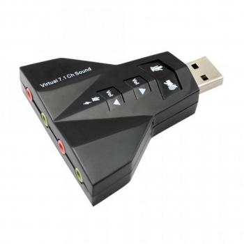 Adaptador Externo de Tarjeta de Sonido USB 3D 7.1 para Notebook y PC - Home Theater