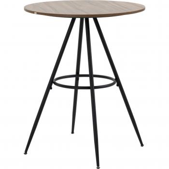 Mesa de Bar Redonda con Encimera de Melamina y Patas de Acero Ø75x91 cm Marrón