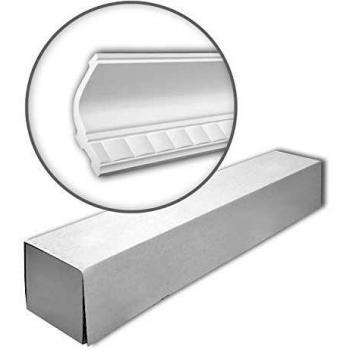 Cornisa Decorativa Profhome 150175 - Caja de 6 Piezas, 12 m, Blanca y Pretratada