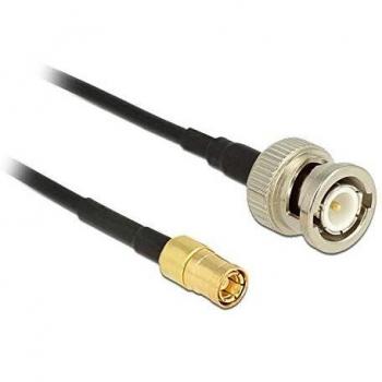 Cable Antena BNC Macho a SMB Macho RG-174 2 m Dorado Recto