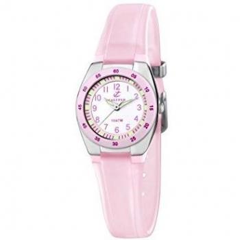 Calypso Reloj Modelo K6043/B de la colección Sweet Time, Caja de 25 mm Blanco con Correa de Caucho Rosa Claro para señora