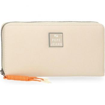 Cartera Pepe Jeans Bea con cremallera beige