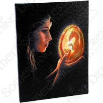 Principios (Beginnings) – un hada gótico con Dragon Egg -diseño fantástico por artista Anne Stokes – lienzocuadro marco pared placa / arte de pared