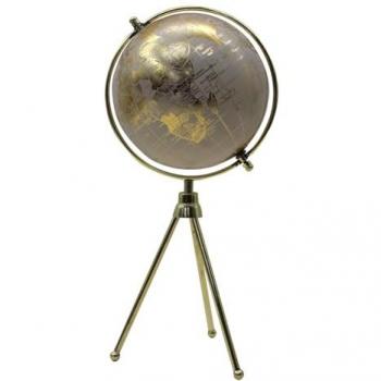 Globo Decorativo Redondo Mundo Gris - 45x23x20cm