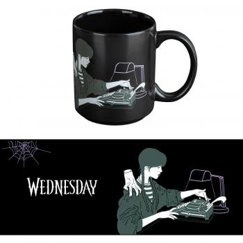 Taza de desayuno Miércoles Addams 350ml - Taza cerámica para café y té con diseño original de Wednesday