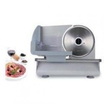 Orbegozo MS 4570 - Cortafiambres eléctrico con cuchilla de acero inoxidable, ajuste de grosor de corte y deslizador de seguridad extraíble, 150 W