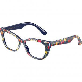 Dolce & Gabbana DX3357 Kids' Optical Frame - Blue Transparent Cat Eye, Size 49 MM