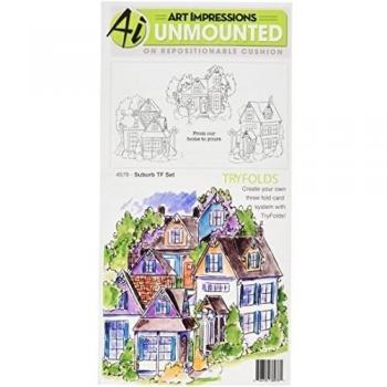 Art Impressions Try'folds Cling Rubber Stamps 9X4.5-Suburb