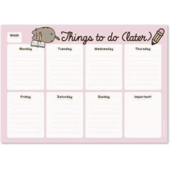Bloc planificador semanal A4 Pusheen Rose Collection - Organizador semanal - Planificador semanal - Planning escritorio - Material escolar y papeleria - Producto con licencia oficial