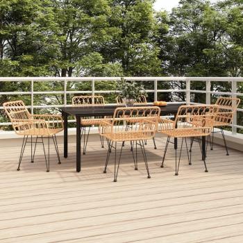 7-Piece Poly Rattan Garden Dining Set
