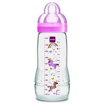 Biberón Mam Easy Active 330ml Rosa con Tettarella Ergonomica para Niñas (4+ Meses)