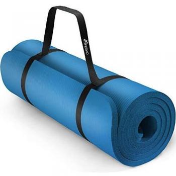 Esterilla de Yoga y Fitness Antideslizante TRESKO - Espuma NBR, 190 x 100 x 1,5 cm, Libre de Ftalatos con Correa de Transporte