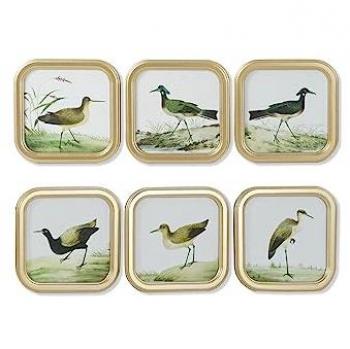 Cuadro Decorativo de Pájaros Cottage 30 x 2 x 30 cm (6 Unidades)