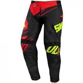 SHOT KID Devo Ventury - Pantalón deportivo para hombre, color negro y rojo