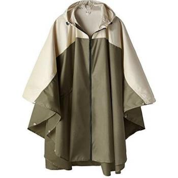 Poncho Impermeable Reutilizable Adulto Unisex Chubasquero Capa de Lluvia Nieve Marrón Oscuro/Blanco