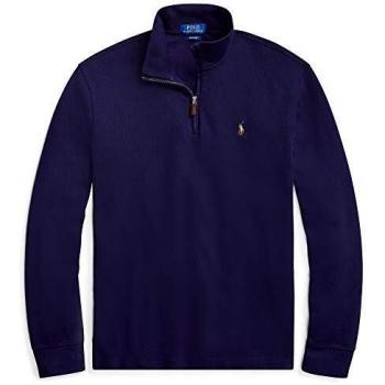 Ralph Lauren Jersey de algodón con media cremallera Azul azul XL