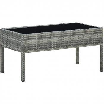 vidaXL Garden Table Grey 75x40x37 cm Poly Rattan