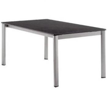 Loft-Ausziehtisch L165/225/285 x B95, Alu-Gest. mit Puroplan-Platte Schieferdekor, graphit-anthrazit