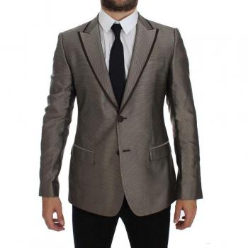 Dolce & Gabbana Brown Slim Fit Silk Two Button Blazer - IT44 | XS