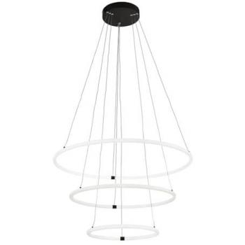 Plafonnier LED intégré Revolve, 3 luces, acrílico blanco y negro mate, atenuable