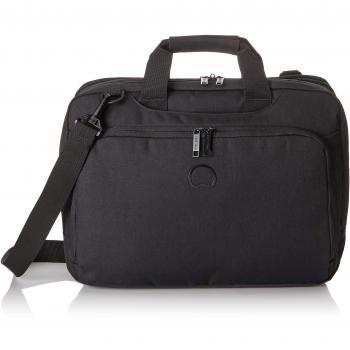 Maletín Delsey Paris Esplanade Unisex 2 Compartimentos para Laptop 15.6'' Negro 44x32x15 cm 21 Litros
