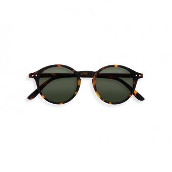 Izipizi Adult Sunglasses #D Tortoise Pattern with Green Lenses