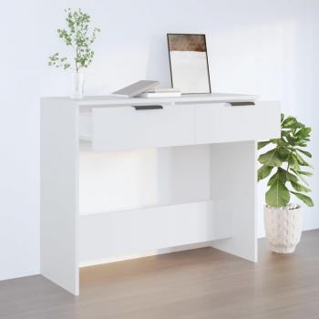 Mesa consola de madera contrachapada blanca 90x36x75 cm