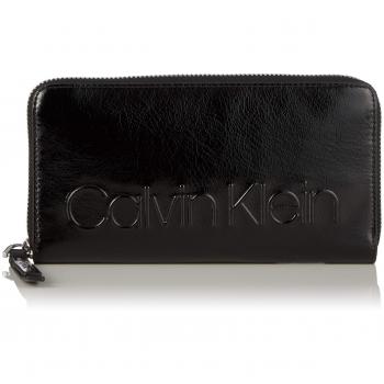 Calvin Klein - Edged Large Ziparound S, Carteras Mujer, Negro