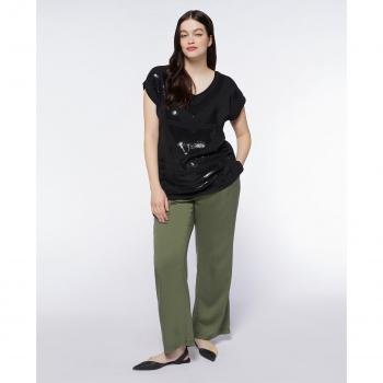 Pantalones joggers de pierna ancha para mujer con cordón de ajuste Fiorella Rubino