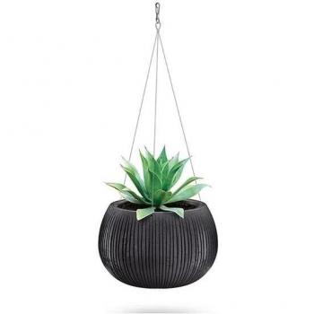 Prosperplast BETON BOWL WS de plástico con depósito en color Cemento, 21,8 x 37 x 37 cms