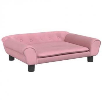 Cama para perros de terciopelo rosa 70x48x22 cm