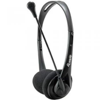 EQUIP 245302 Conexión Jack 3.5 Mm Microfono Flexible Control de Volumen Incluye, Adaptador 1 A 2 Jacks 3.5 Mm, Negro