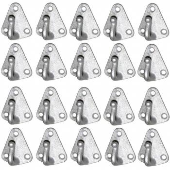iapyx® 4260246944544 - Ganchos planos con tres agujeros para redes de colgado, colgadores, cubiertas, etc., ganchos 50 x 40 mm, 20 unidades