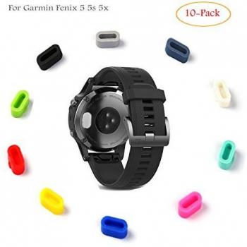 (10-Pack) Tapones de polvo para Garmin Fenix 5 5X 5S, Rukoy puerto de carga de silicona cubierta protectora para Garmin Fenix 5 5x 5s reloj inteligente