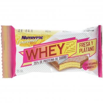 Nutrytec Gourmet Whey Prox Bar, Sabor a Fresa y Plátano - Paquete de 24 x 35 gr - Total: 840 gr