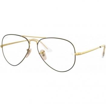 Ray-Ban RX6489 Aviator Black/Gold Unisex Pilot Eyeglasses
