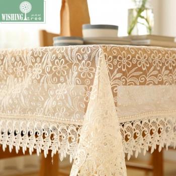 paño de mesa de estilo europeo/ paño blanco/ toalla de encaje cubierta/Cordón mesa tela mantel jardín-A 145x215cm