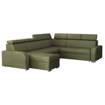 Sofá rinconero Losar 2rR2pLC con función de descanso y caja de ropa de cama, U-Form, con cabezales ajustables, 315x250x85cm