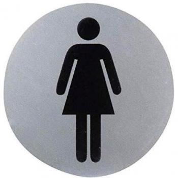 Cartel Aluminio Baño Mujer Ø12 cm.