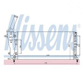 Radiador NISSENS 61893 para refrigeración del motor, compatible con múltiples vehículos, fabricado con materiales de alta calidad, diseño optimizado para un mejor flujo de aire y eficiencia en la refrigeración