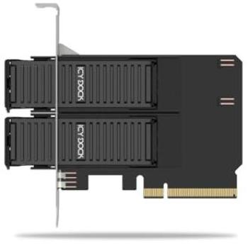 Tarjeta adaptadora ICY DOCK MB312M4P-B para 2 SSD M.2 NVMe PCIe 4.0 x8 con extracción rápida
