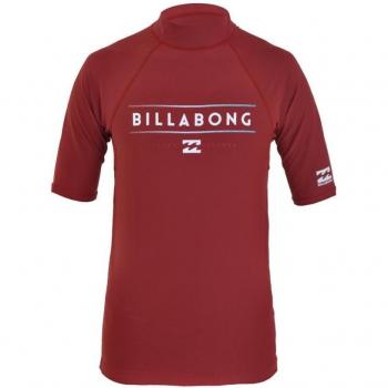 2017 Billabong Unity Short Sleeve Rash Vest TRUE RED C4MY01 Sizes- - ExtraLarge