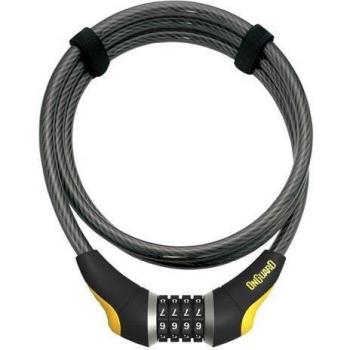 ONGUARD Combo Akita  Candado, Unisex, Negro, 185 cm x 10 mm